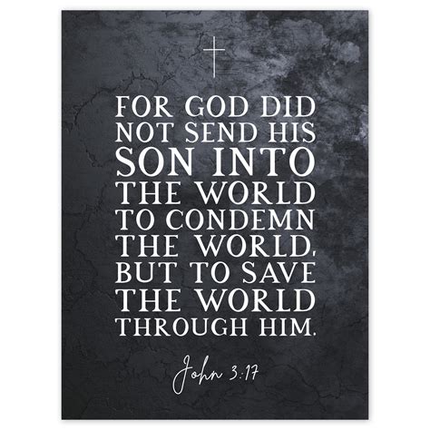 John God Sent His Son To Save The World Christian Bible Verse