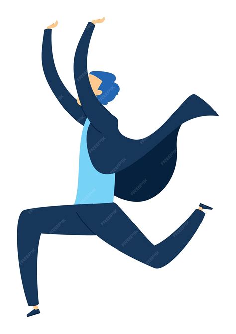 Premium Vector Man Celebrating Success Joyfully Blue Suit Excited