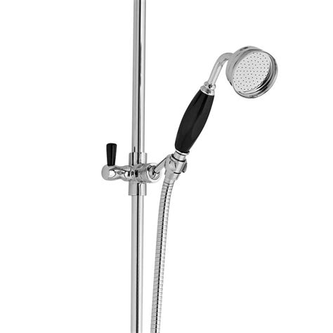 Hudson Reed Topaz Black Triple Thermostatic Shower Valve With Rigid