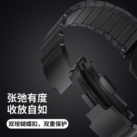 适用于华为小米智能手表gt3pro表带gt3金属gt2pro不锈钢watch3保时捷2e荣耀magic通用color2钢带s1s2pro 虎窝淘