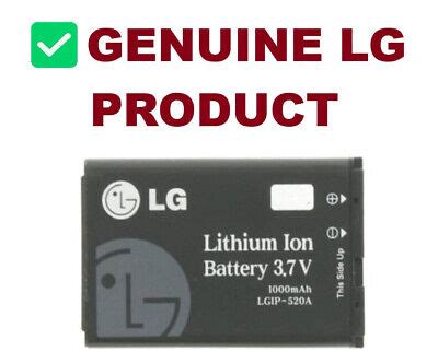 Replacement LG Battery 1000mAh LGIP 520A SBPL0086904 Replaces