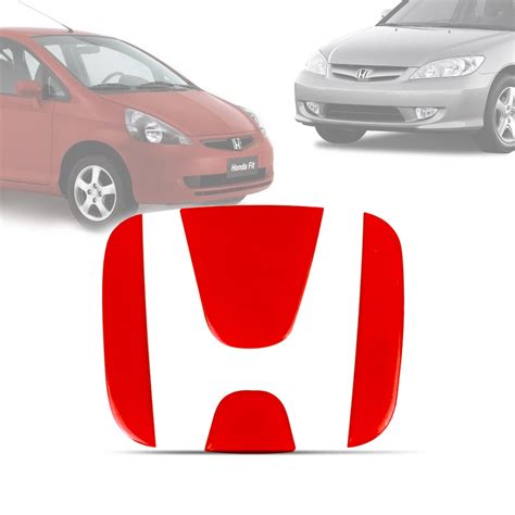 Emblema Civic Fit Vermelho