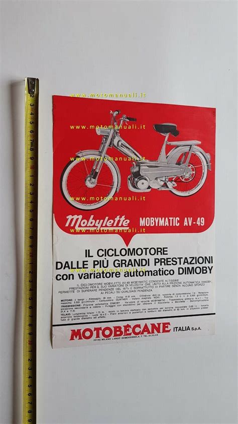 Depliant Motobecane Mobylette Mobymatic GT AV 59 AV 49 Depliant