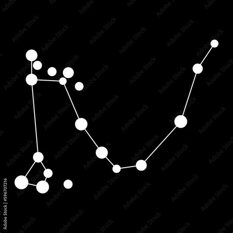 Draco constellation map. Vector illustration. Stock Vector | Adobe Stock