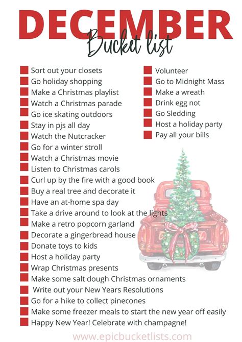 December Bucket List 31 Fun Things To Do In December