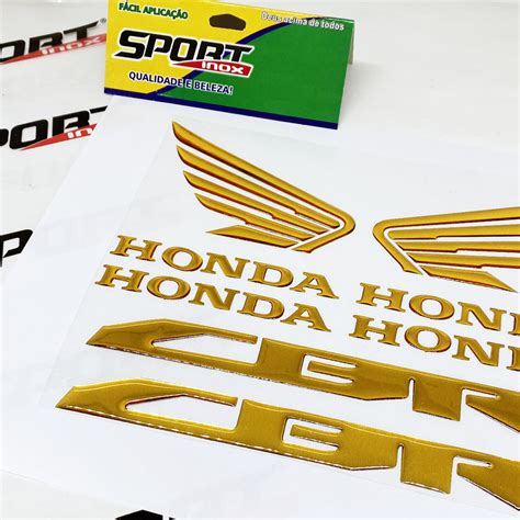 Kit Adesivos Moto Honda Cbr 600f 2012 2013 Emblemas Dourado Sportinox