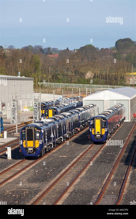 New Class Class 385 Electric Trains For Scotrail Awaiting Delivery At The Hitachi Train Assembly