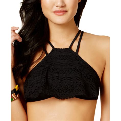 Hula Honey Womens Black Crochet Bikini Swim Top Swimsuit D DD BHFO 3049