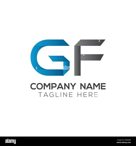 Gf Inicial Carta Logotipo Enlazado Gf Carta Tipo Plantilla Vectorial