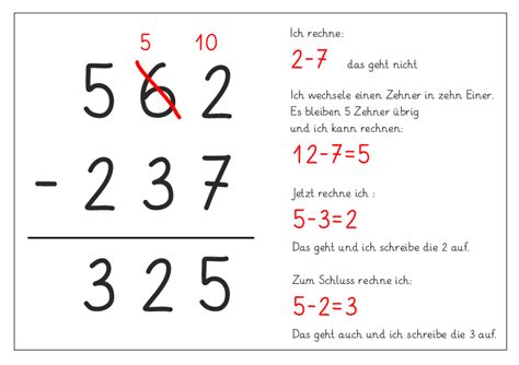 rund um schriftliche Subtraktion pdf Lernstübchen