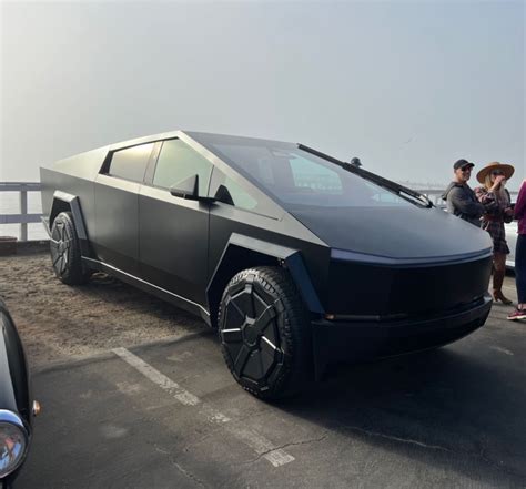 The First Stealth Matte Black Cybertruck Was Spotted Tesla Chief