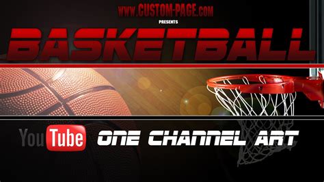 Basketball YouTube One Channel Art Template Photoshop PSD - YouTube