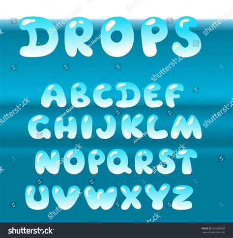 Bubble Letters Vector Set On Blue Stock Vector (Royalty Free) 343484399