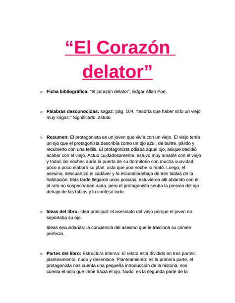 El corazón delator Edgar Alan Poe