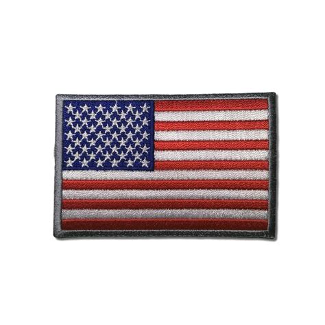 Embroidered 3 American Us Flag Silver Border Iron On Sew On Patch Sew On Patches Iron On