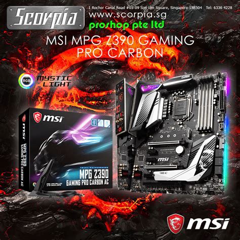 MSI MPG Z390 Gaming PRO Carbon LGA 1151 ATX Motherboard Lazada Singapore