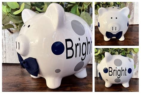 Piggy Banks for Boys Personalized, Piggy Banks for Boys, Dark Blue and ...