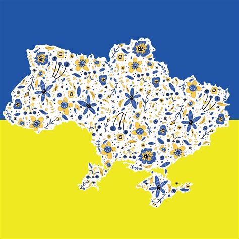 Ukraine outline with floral pattern 20599783 Vector Art at Vecteezy