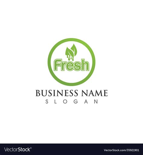 Fresh logo and symbol template Royalty Free Vector Image