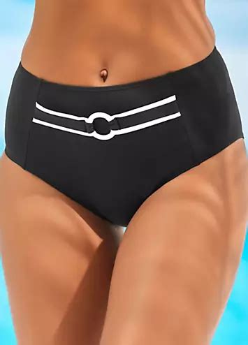 Black High Waist Bikini Bottom By Vivance Swimwear365