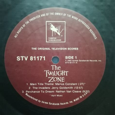 Varèse Sarabande LP STV 81171: Rod Serling's The Twilight Zone ...