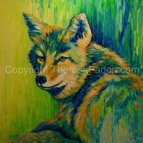 Wildlife Art of the West: Abstract Western Wildlife Painting, Coyote by ...