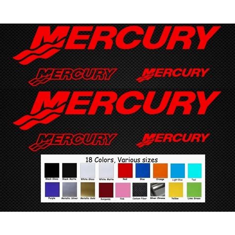 Set Mercury Outboard Decal Sticker Large Kit Optimax Pro Xs