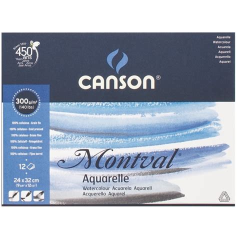 BLOCK ACUARELA MONTVAL 24 X 32CM 12 HOJAS 300 G M² CANSON Somos Arte