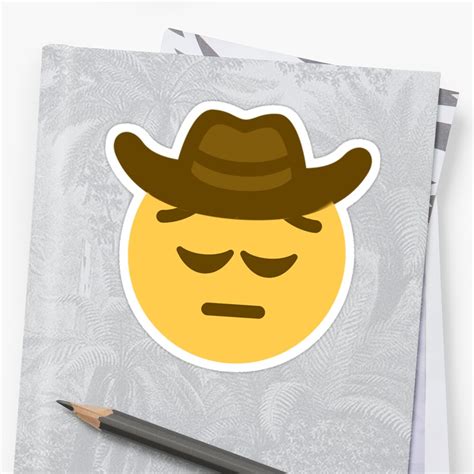 "Pensive Cowboy Meme Emoji" Sticker by BillNyeIsDope | Redbubble