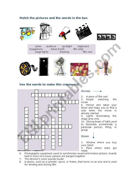 Cinema Vocabulary Esl Worksheet By Pitudiaz