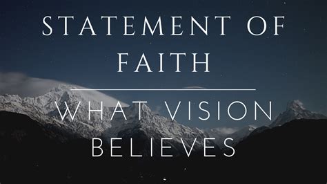 Statement Of Faith Vision Calvary Chapel