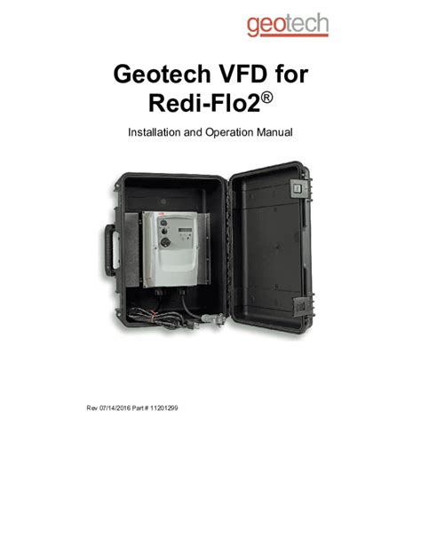 Fillable Online Geotech Vfd For Redi Flo Installation And Operation