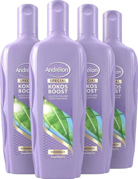 Andrélon Shampoo Kokos Boost 4 x 300 ml Voordeelverpakking bol