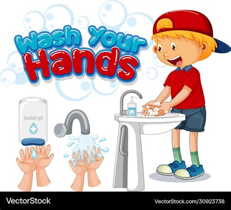 Kids Washing Hands Poster