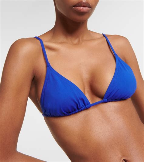 Mouna Triangle Bikini Top In Blue Eres Mytheresa