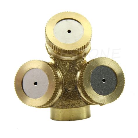 3 Holes Adjustable Brass Misting Nozzle Spray Gardening Sprinklers