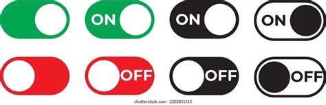 Switch Toggle Button On Off Vector Stock Vector Royalty Free