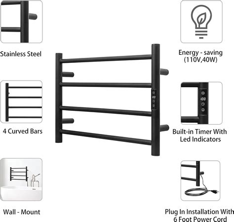 Smart Wifi Towel Warmer Wall Mounted With Built In Timer And