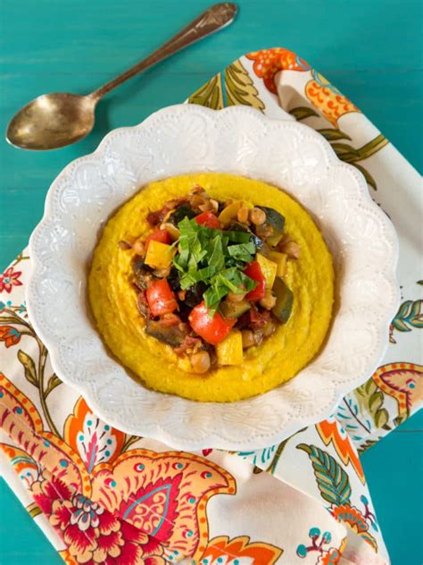 Mediterranean Vegetable Polenta Vegan Entree Recipe