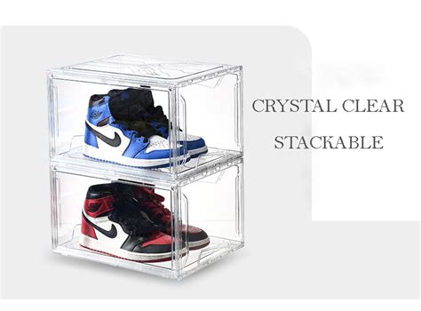 Crystal Clear Shoe Box Sneaker Case Side Display Shoe Storage Organizer