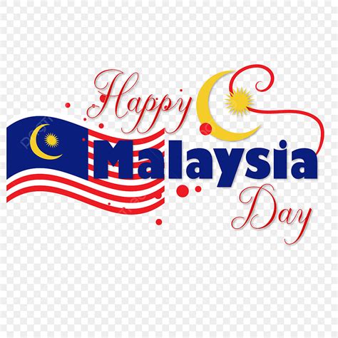 Malaysia National Day Vector PNG Images Simple Lettering Of Happy