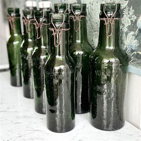 Vintage French Green Glass Lemonade Bottles from Streett Marburg ...