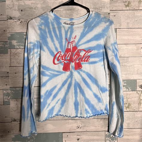 Blue Tie Dye Coca Cola Long Sleeve Top Size M But Depop