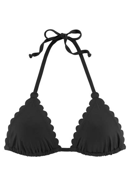 Lascana Triangel Bikini Top Scallop Schwarz Cup A B