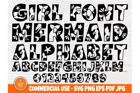 Mermaid Font SVG, Mermaid Alphabet, Mermaid Cut Files, Mermaid Svg By ...