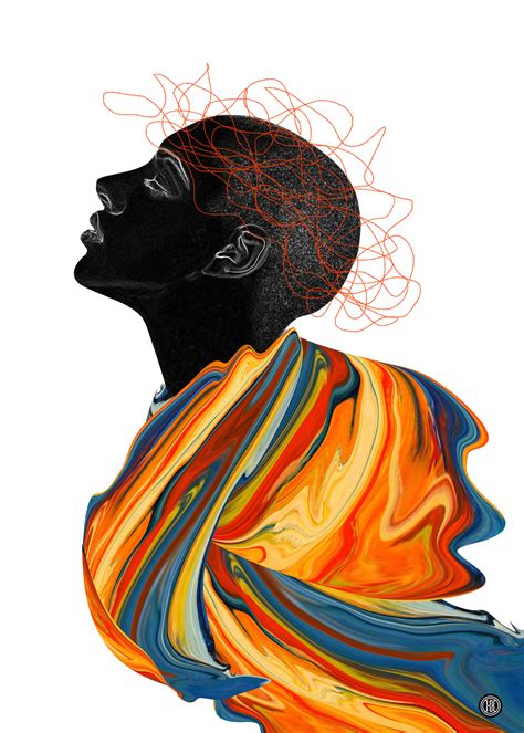 patternok: Digital painting, collage, 5 female... - Black Women Art!