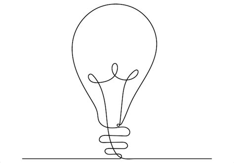 Dessin Continu D une Ligne D une Ampoule à L extérieur De L