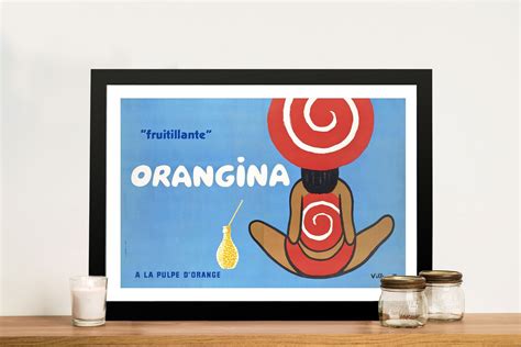 Orangina Villemot Vintage Poster Print Blue Horizon Prints Australia