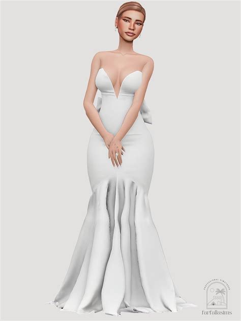 F A R F A L L A 🍋 Sims 4 Wedding Dress Sims 4 Dresses Dress Elegant Long