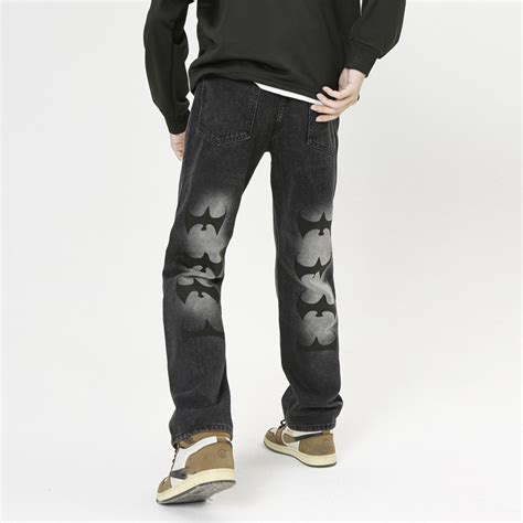 Monogram Embroidered Tie Dye Jeans Helloice Apparel